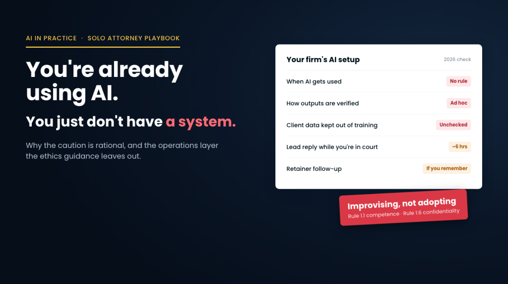 You're already using AI. You just don't have a system: a solo firm's AI setup checklist